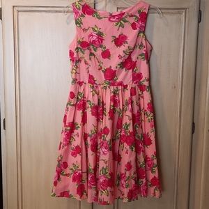 Betsey Johnson pink floral sleeveless dress 8